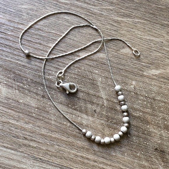 .925 Sterling Silver Stardust Beaded Necklace - Picture 1 of 8